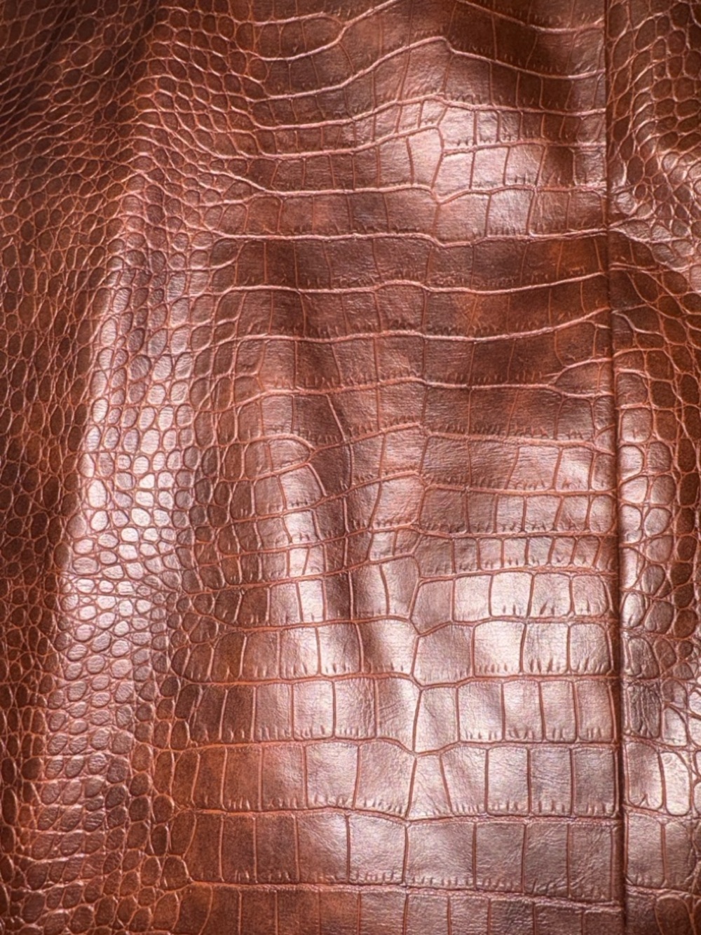 Lulu's Chocolate Brown Croc-Embossed Mini Skirt with Front Slit - Picture 2 of 5
